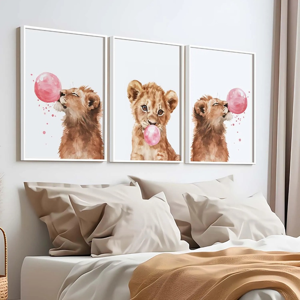 Lion Cub Nursery Wall Art Set  - Baby Nursery Jungle Theme avaliação e preço