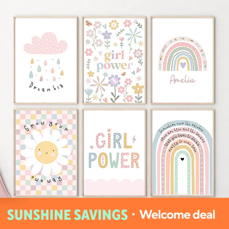 Sun Flower Rainbow Cloud Heart - Baby Nursery Pictures avaliação e preço