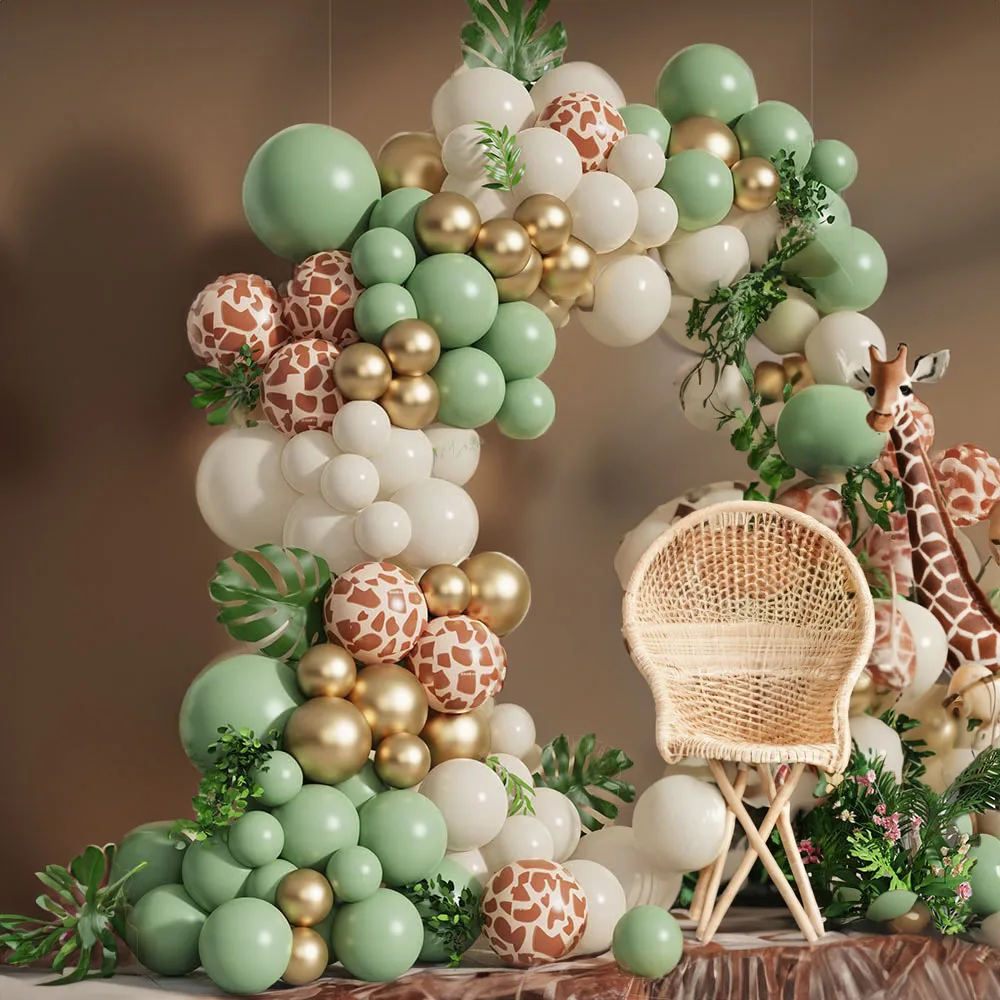 Sage Green Brown Wildlife Them - Baby Nursery Jungle Theme avaliação e preço