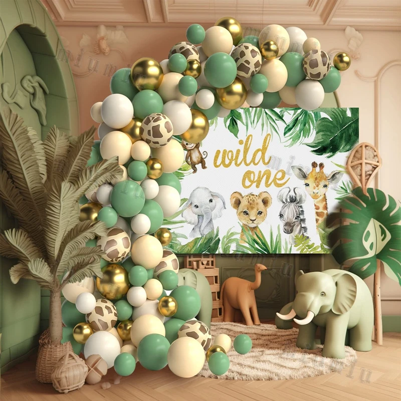 Sage Green Brown Wildlife Them - Baby Nursery Jungle Theme avaliação e preço