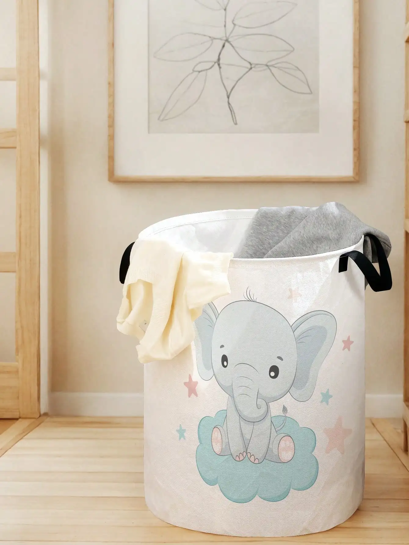 1pc Cute Elephant Pattern Fold - Baby Nursery Storage avaliação e preço