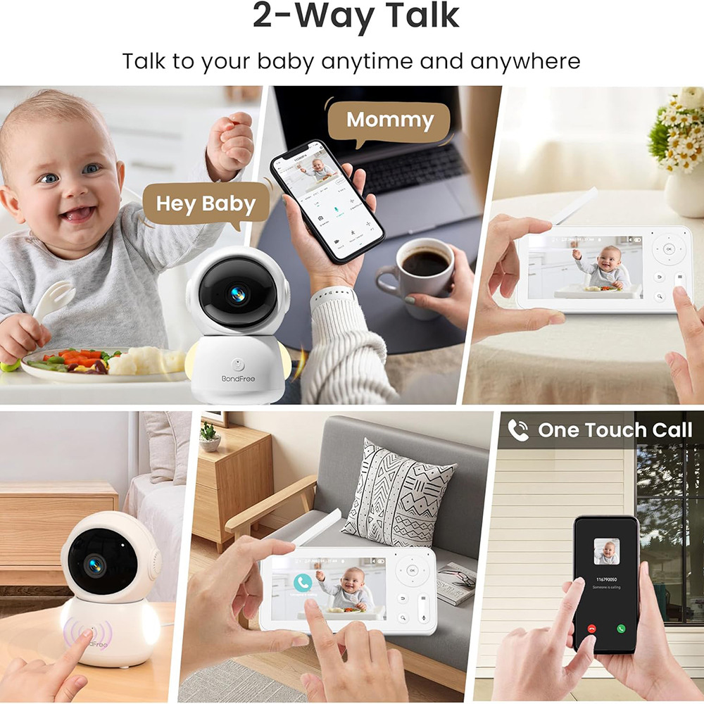 2K Baby Monitor with 2 Cameras - Baby Nursery Light avaliação e preço