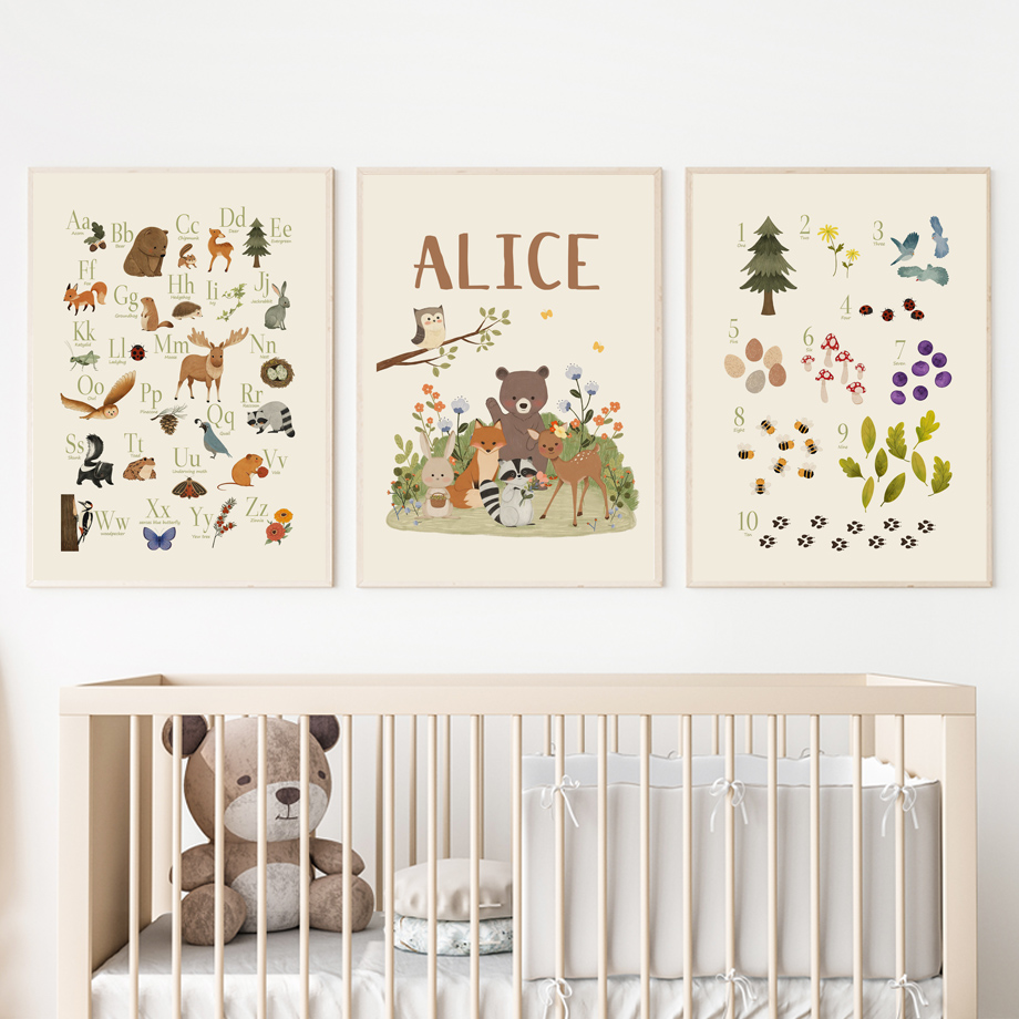 1pc frameless Cute Rabbit Fox  - Baby Nursery Pictures avaliação e preço