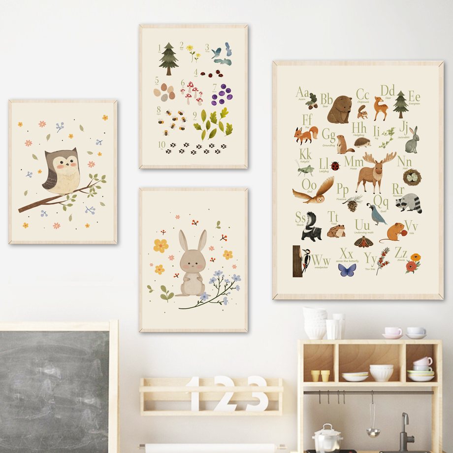 1pc frameless Cute Rabbit Fox  - Baby Nursery Pictures avaliação e preço