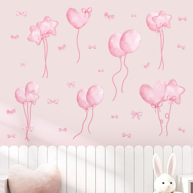 Watercolor Pink Balloon Wall S - Baby Nursery Wallpaper Girl avaliação e preço