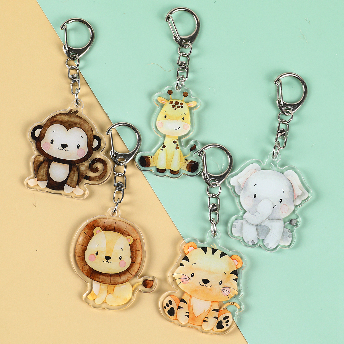 5pcs Jungle Animal Keychains S - Baby Nursery Jungle Theme avaliação e preço
