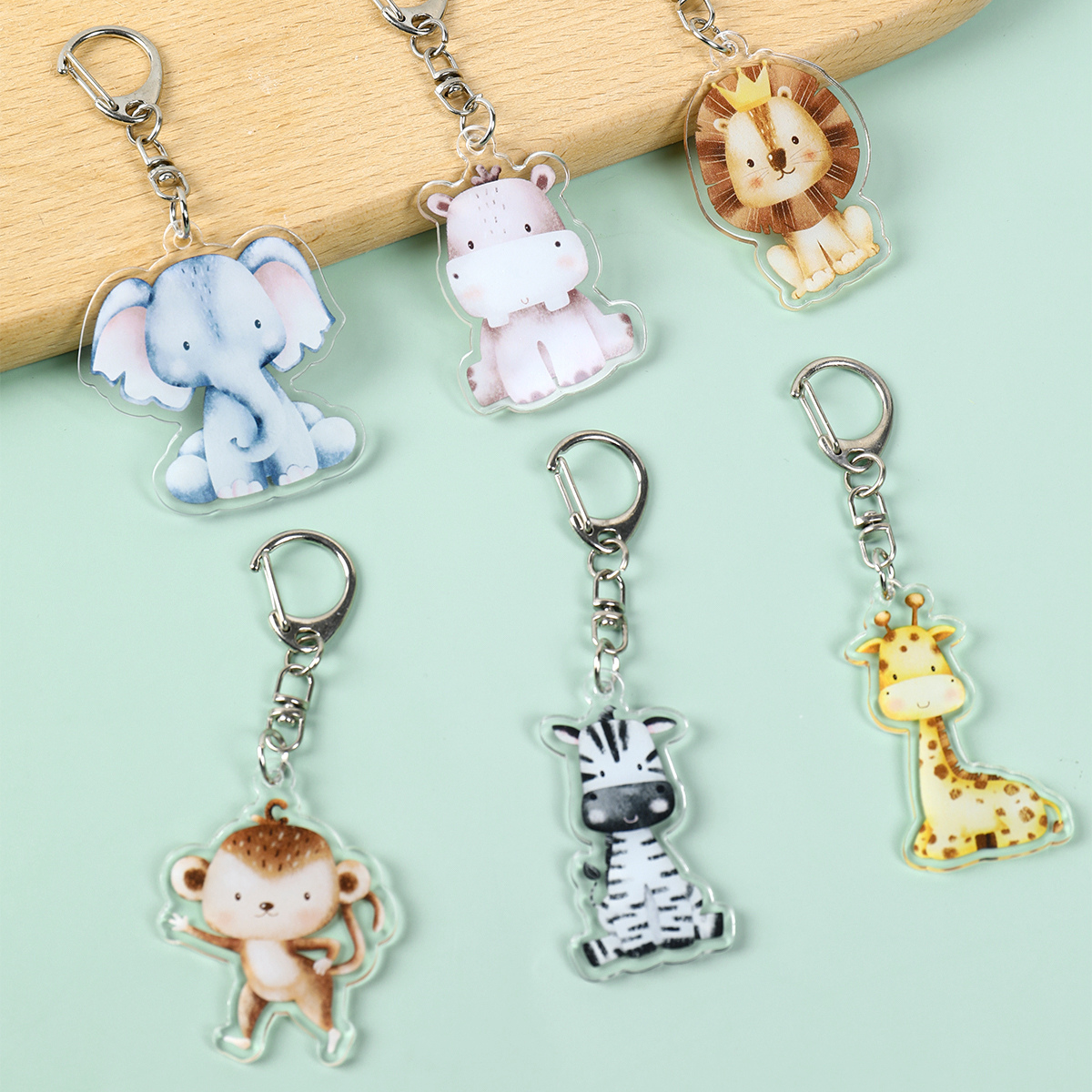 5pcs Jungle Animal Keychains S - Baby Nursery Jungle Theme avaliação e preço