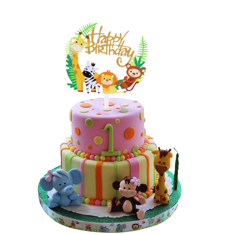 1pc Forest Animal Cake Topper  - Baby Nursery Jungle Theme avaliação e preço