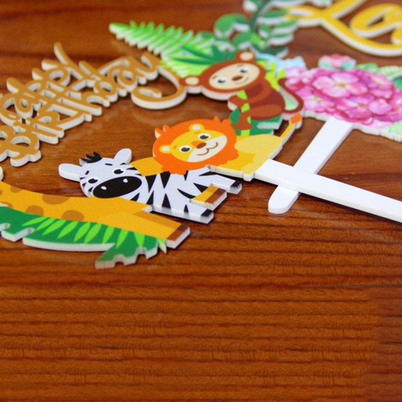 1pc Forest Animal Cake Topper  - Baby Nursery Jungle Theme avaliação e preço