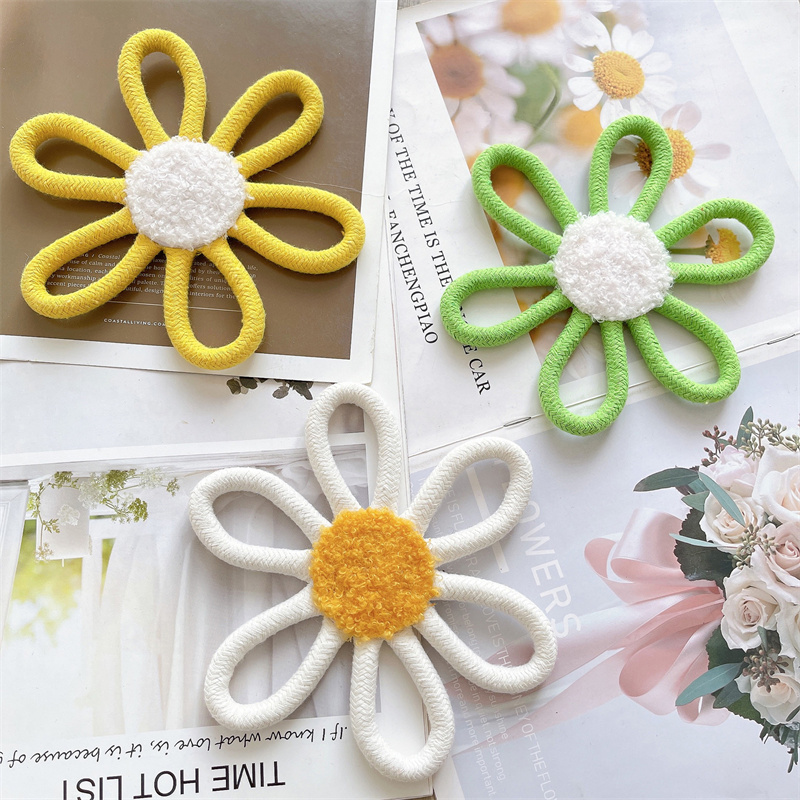 Cotton Rope Woven Daisy Flower - Baby Nursery Fabric avaliação e preço