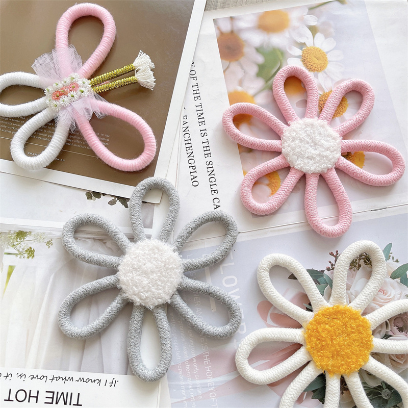 Cotton Rope Woven Daisy Flower - Baby Nursery Fabric avaliação e preço