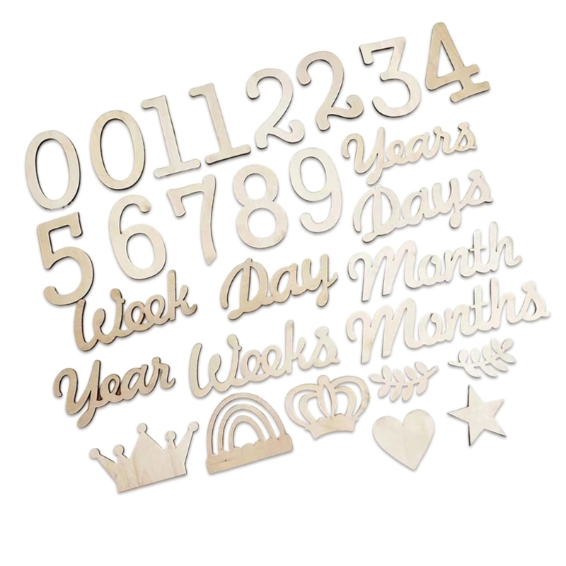Wooden Milestones Number and W - Baby Nursery Age avaliação e preço