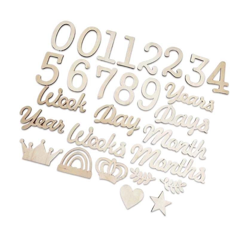 Wooden Milestones Number and W - Baby Nursery Age avaliação e preço