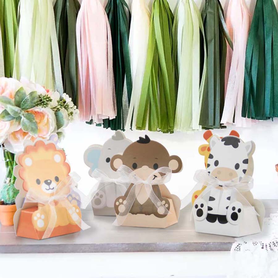 12PCS Safari Animal Favor Boxe - Baby Nursery Jungle Theme avaliação e preço