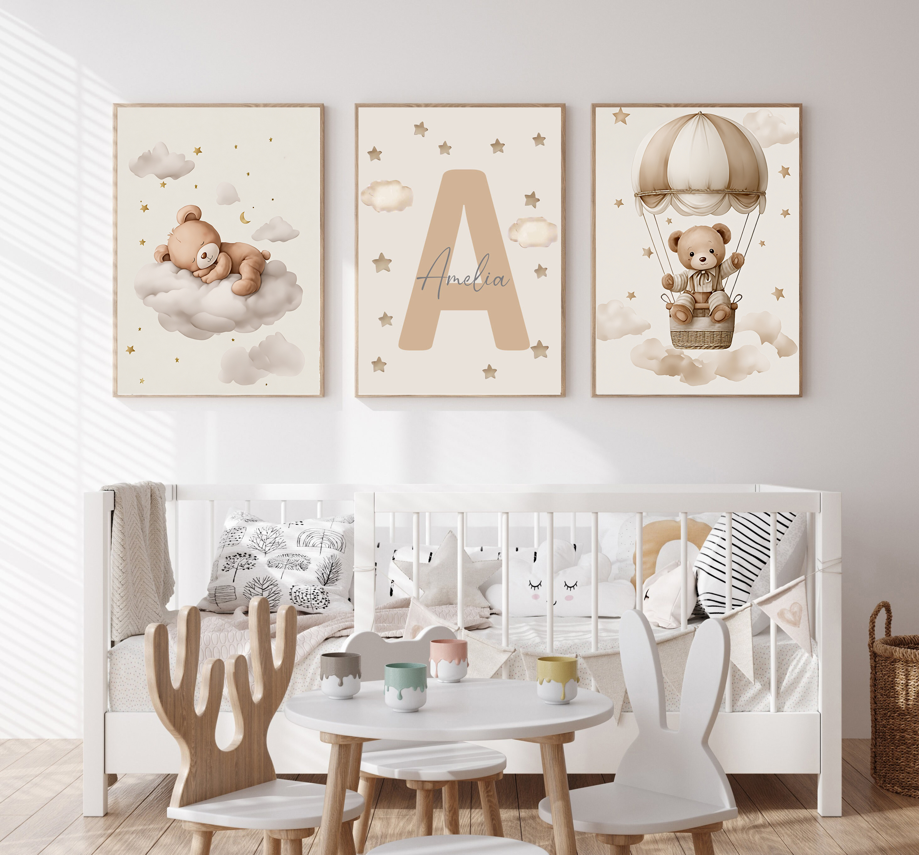 3pcs/set Bohemian Teddy Bear A - Baby Nursery Pictures avaliação e preço
