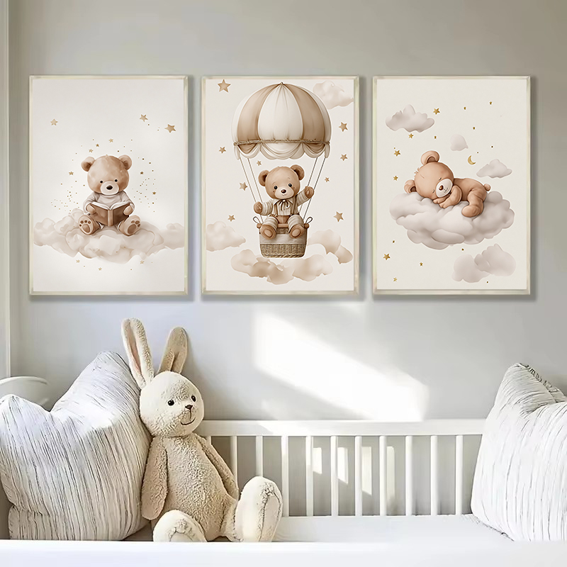 3pcs/set Bohemian Teddy Bear A - Baby Nursery Pictures avaliação e preço