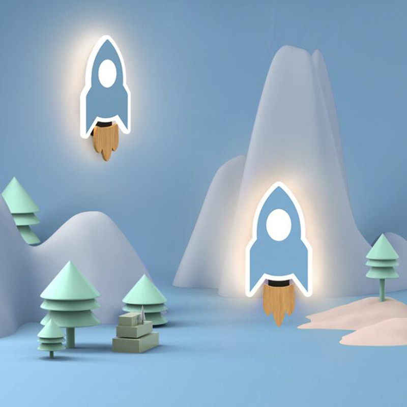 Cartoon LED Rocket Wall Lamp M - Baby Nursery Light avaliação e preço