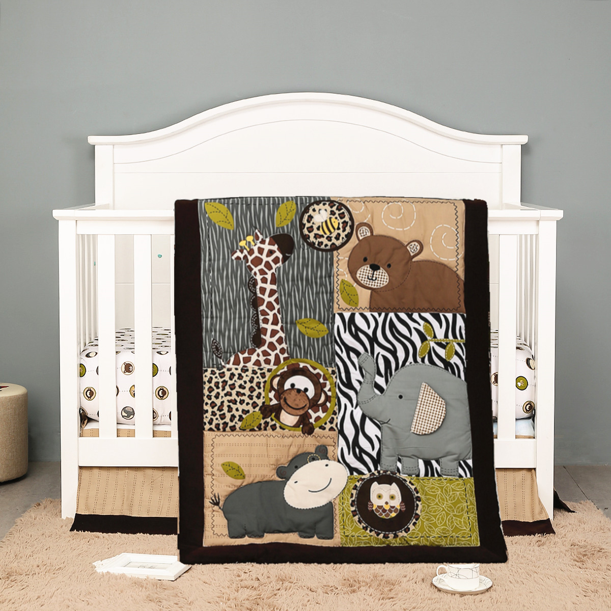3Pcs Embroidered Newborn Baby  - Baby Nursery Jungle Theme avaliação e preço