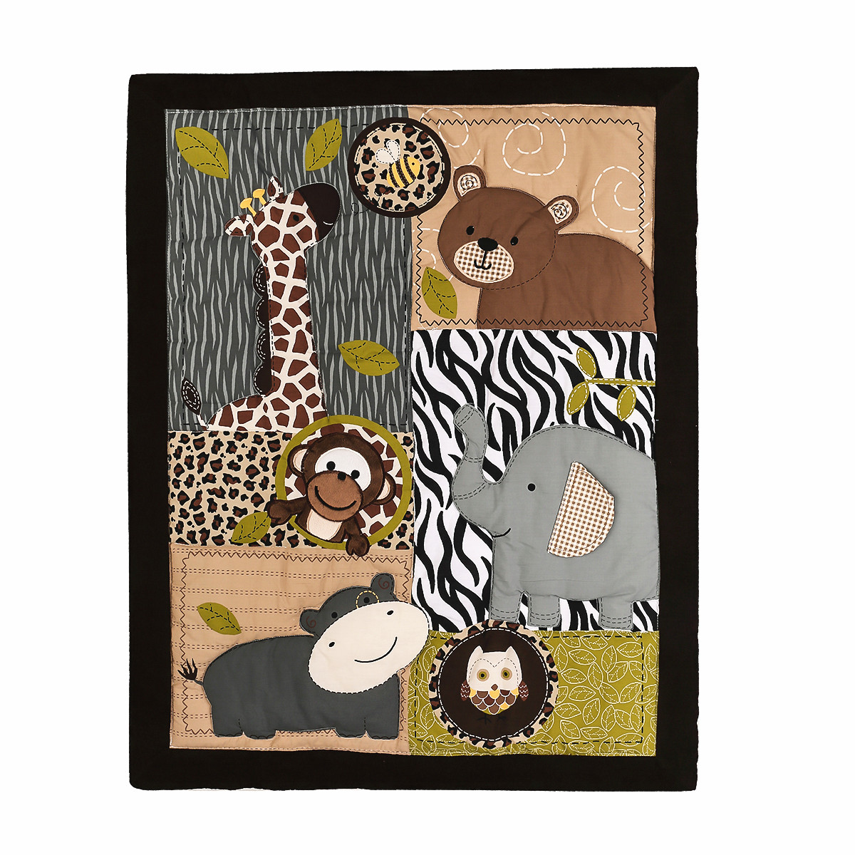 3Pcs Embroidered Newborn Baby  - Baby Nursery Jungle Theme avaliação e preço