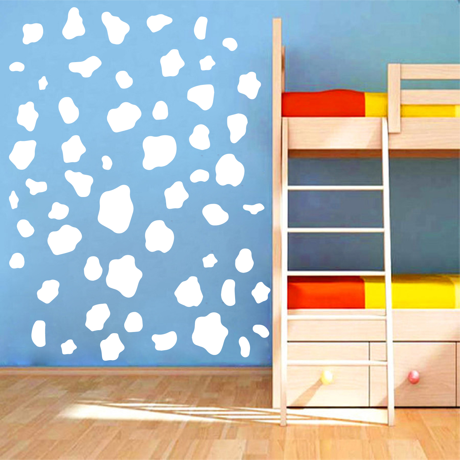 60Pcs Cartoon Cow Spot Pattern - Baby Nursery Wallpaper avaliação e preço